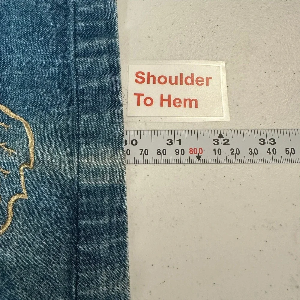 Womens Vintage Cottagecore Denim Jacket Size 4X Embroidered Grandma Patchwork